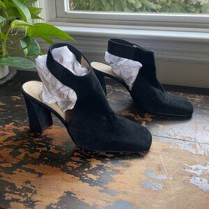 Share Size 8.5 Vintage Spanish Leather and Suede Slingback Heels
